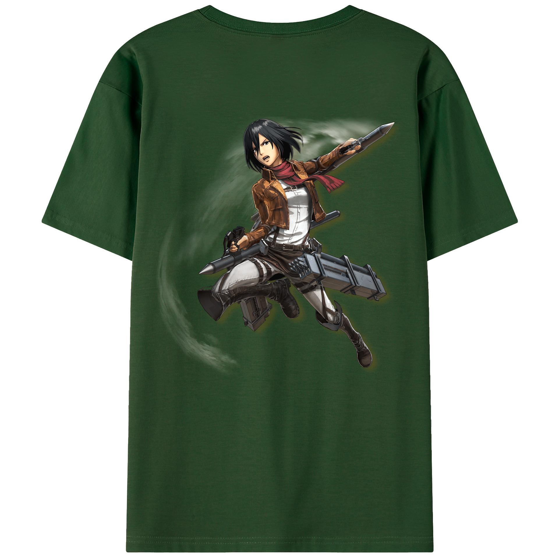 （画像用） 進撃の巨人 ミカサ·アッカーマン Attack on Titan Mikasa Ackerman 綿100％半袖Tシャツ（背面プリント）